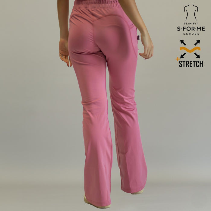 Women’s 915 Super Stretch Mauve Rose Flare Scrub Pants