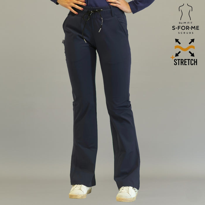 Women’s 915 Super Stretch Navy Blue Flare Scrub Pants