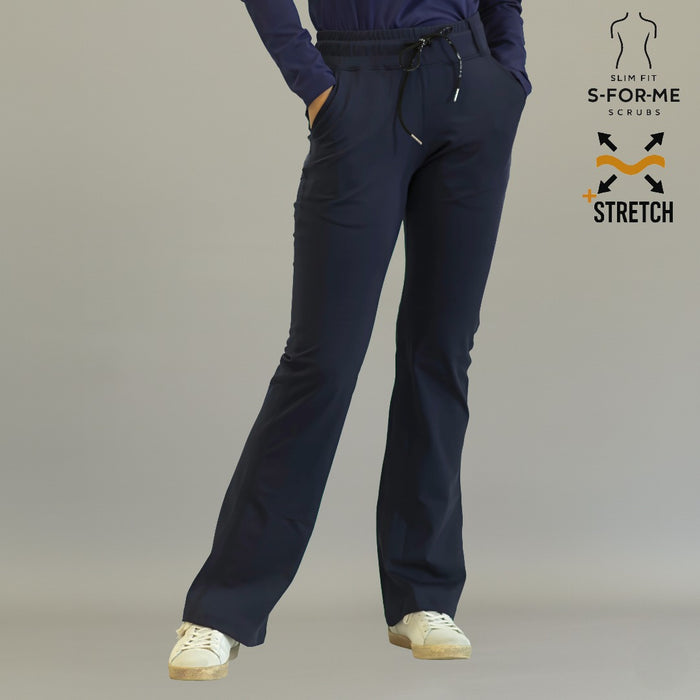 Women’s 915 Super Stretch Navy Blue Flare Scrub Pants