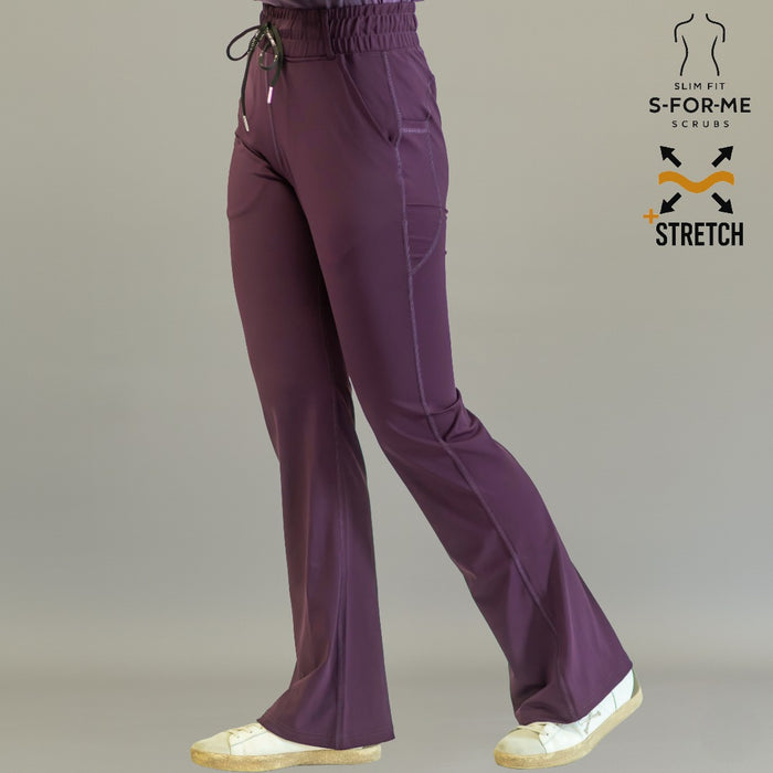 Women's 915 Super Stretch Purple Flare Scrub Pants