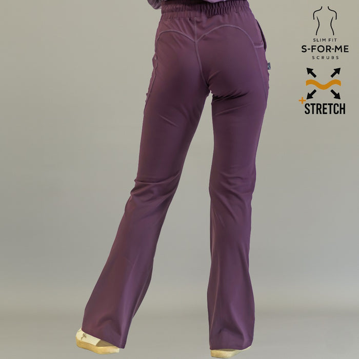 Women's 915 Super Stretch Purple Flare Scrub Pants