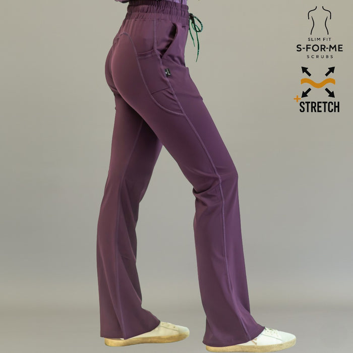 Women's 915 Super Stretch Purple Flare Scrub Pants