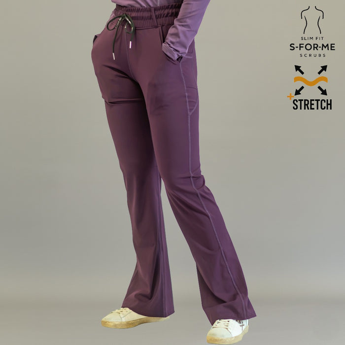 Women's 915 Super Stretch Purple Flare Scrub Pants