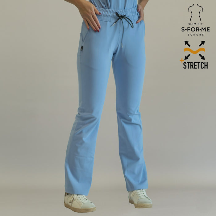 Women’s 915 Super Stretch Sky Blue Flare Scrub Pants
