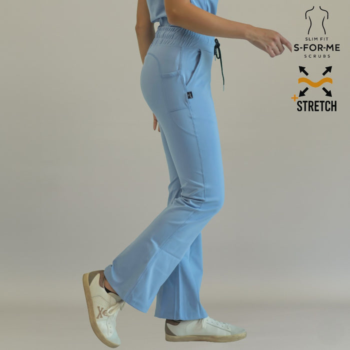 Women’s 915 Super Stretch Sky Blue Flare Scrub Pants