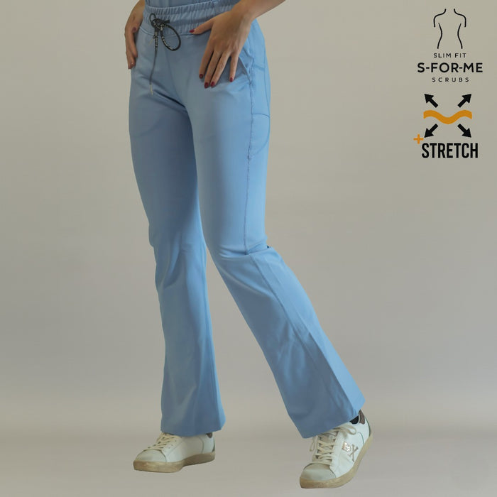 Women’s 915 Super Stretch Sky Blue Flare Scrub Pants