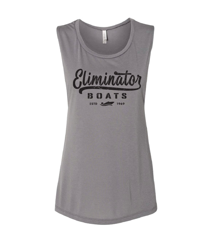Women's Flowy Scoop Muscle Tank- Storm