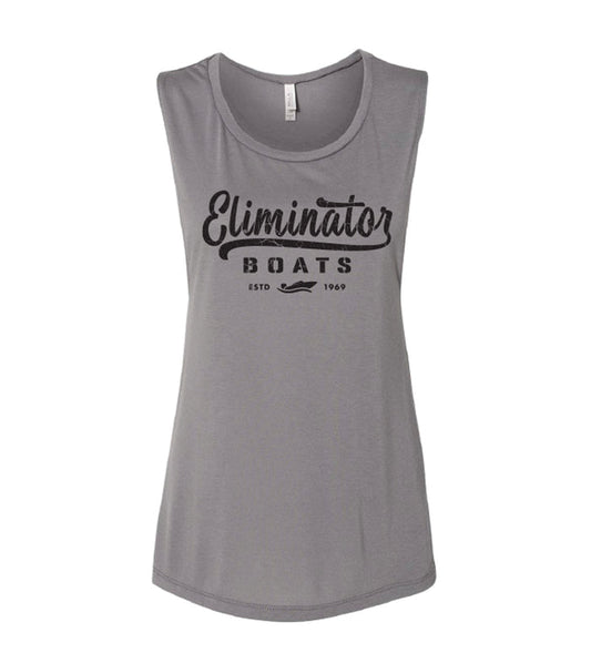 Women's Flowy Scoop Muscle Tank- Storm
