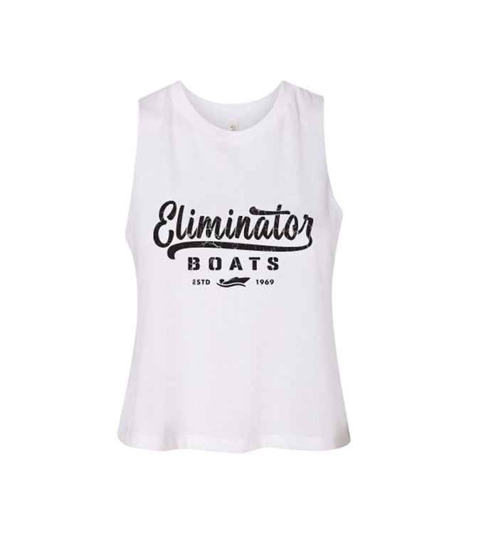 Women's Racerback Cropped Tank- White