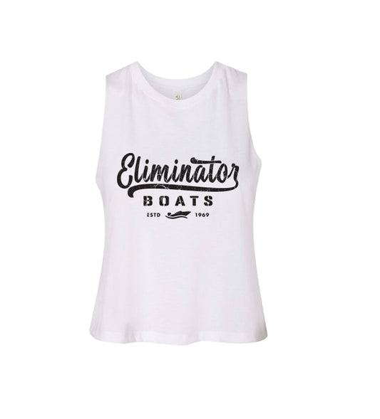 Women's Racerback Cropped Tank- White
