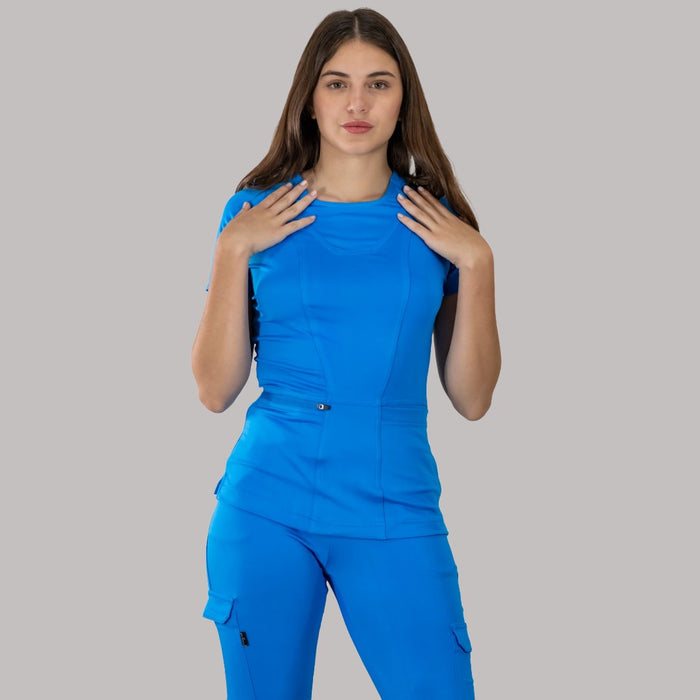 Women's Scrubs Top 901 Turquoise, Super Stretch Scrubs