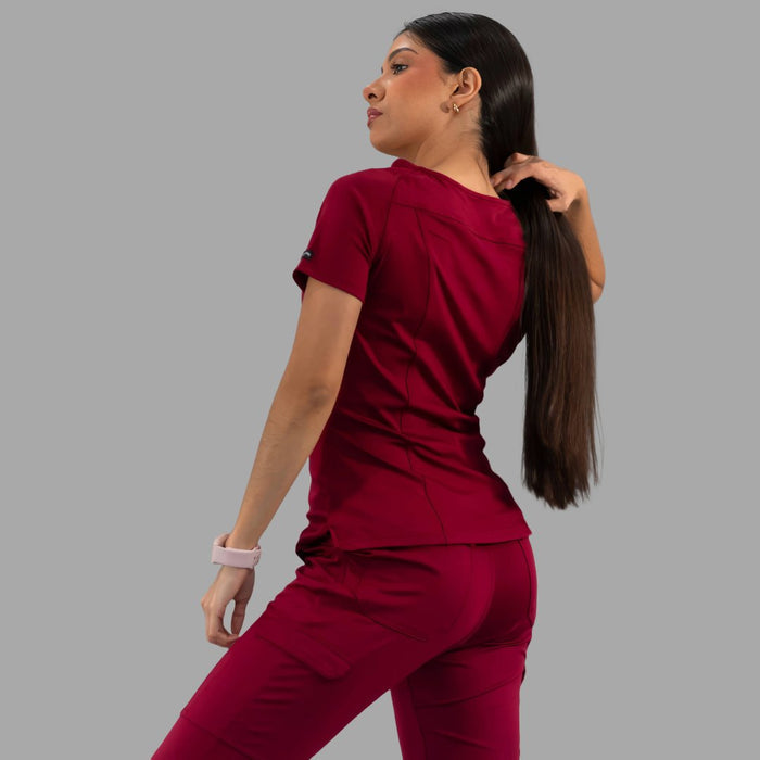 Women's Top 901 Burgundy, Super Stretch Scrubs