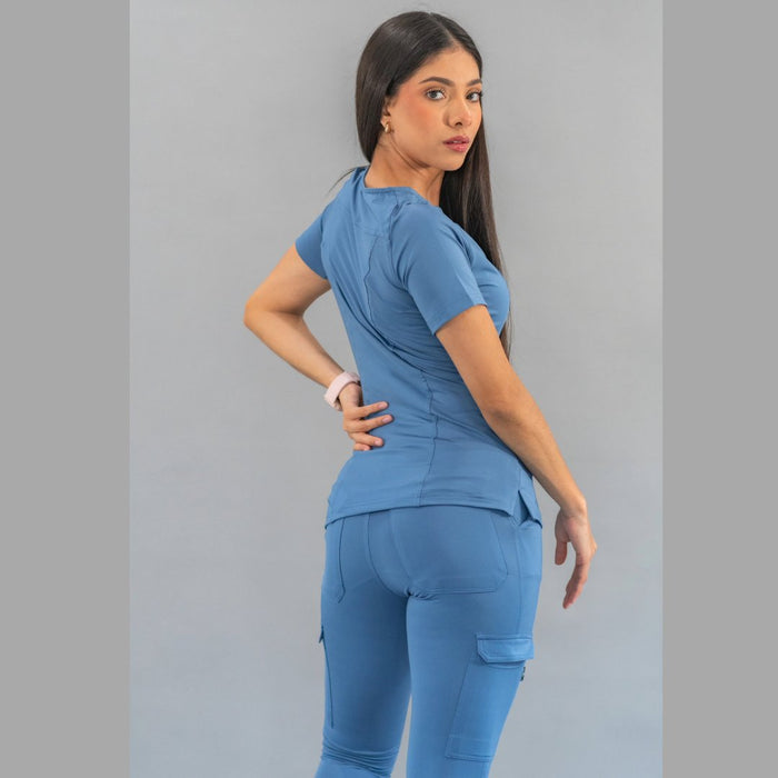 Women's Top 901 Cornflower Blue, Super Stretch Scrubs