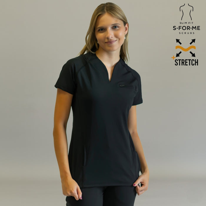 Women’s Top 915 Black, Super Stretch Scrubs