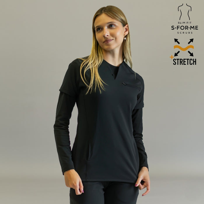 Women’s Top 915 Black, Super Stretch Scrubs