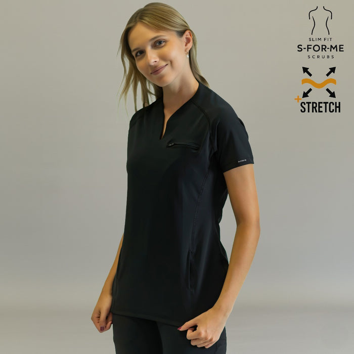 Women’s Top 915 Black, Super Stretch Scrubs