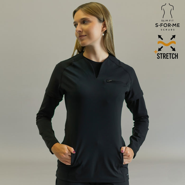 Women’s Top 915 Black, Super Stretch Scrubs