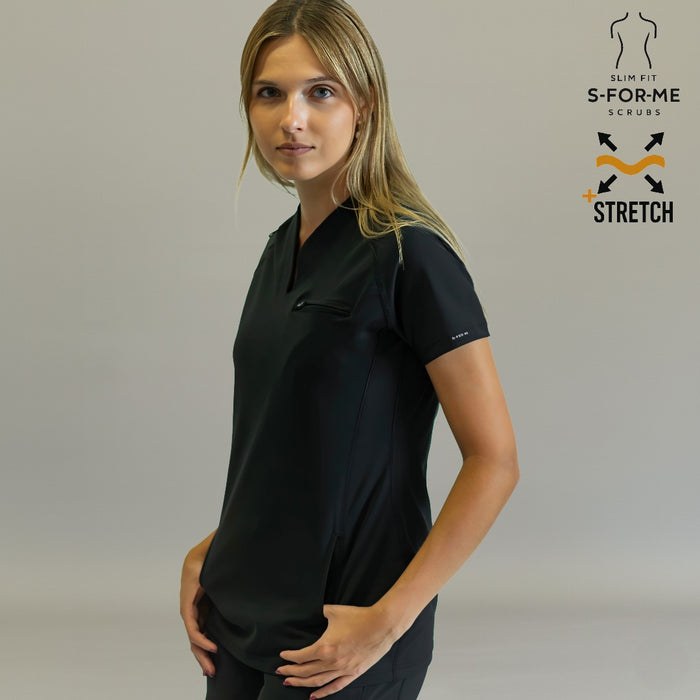 Women’s Top 915 Black, Super Stretch Scrubs