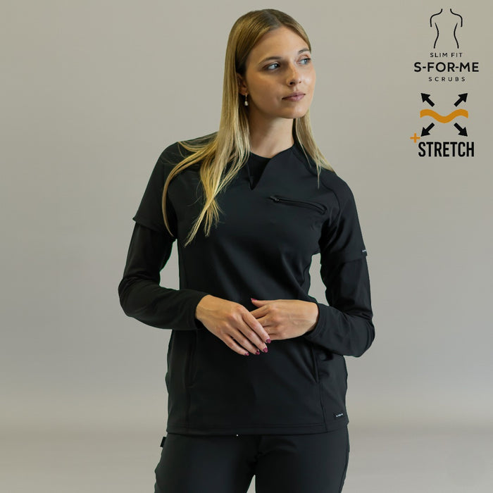 Women’s Top 915 Black, Super Stretch Scrubs