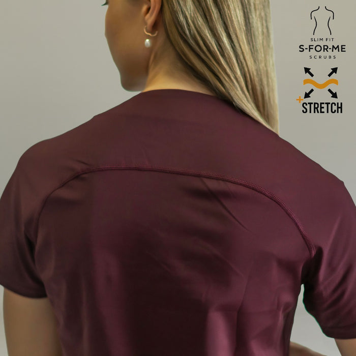Women’s Top 915 Maroon, Super Stretch Scrubs