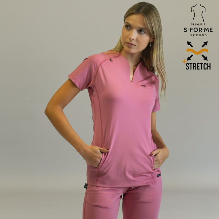 Women’s Top 915 Mauve Rose, Super Stretch Scrubs