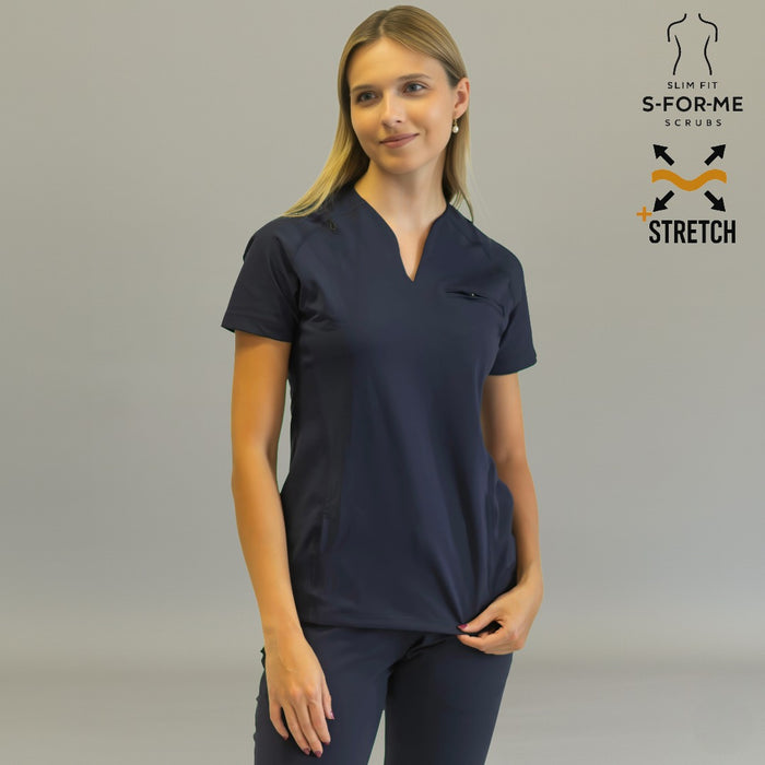 Women’s Top 915 Navy Blue, Super Stretch Scrubs