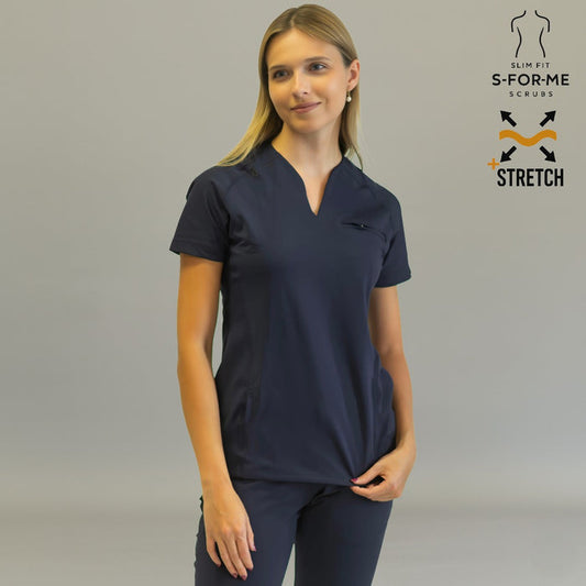 Women’s Top 915 Navy Blue, Super Stretch Scrubs
