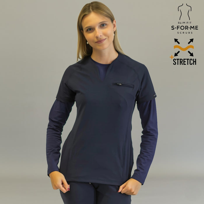 Women’s Top 915 Navy Blue, Super Stretch Scrubs