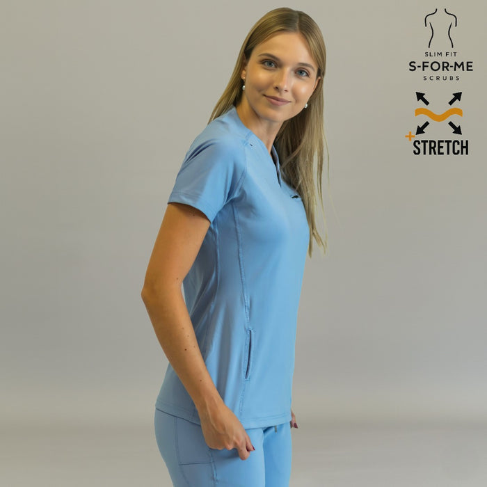 Women’s Top 915 Sky Blue, Super Stretch Scrubs