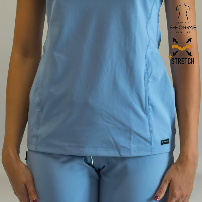 Women’s Top 915 Sky Blue, Super Stretch Scrubs