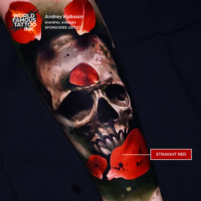 World Famous Ink Paul Rogers Red Tattoo Ink True Red Medium Opacity, Vegan, Zero Animal - SD Cosmetics Care