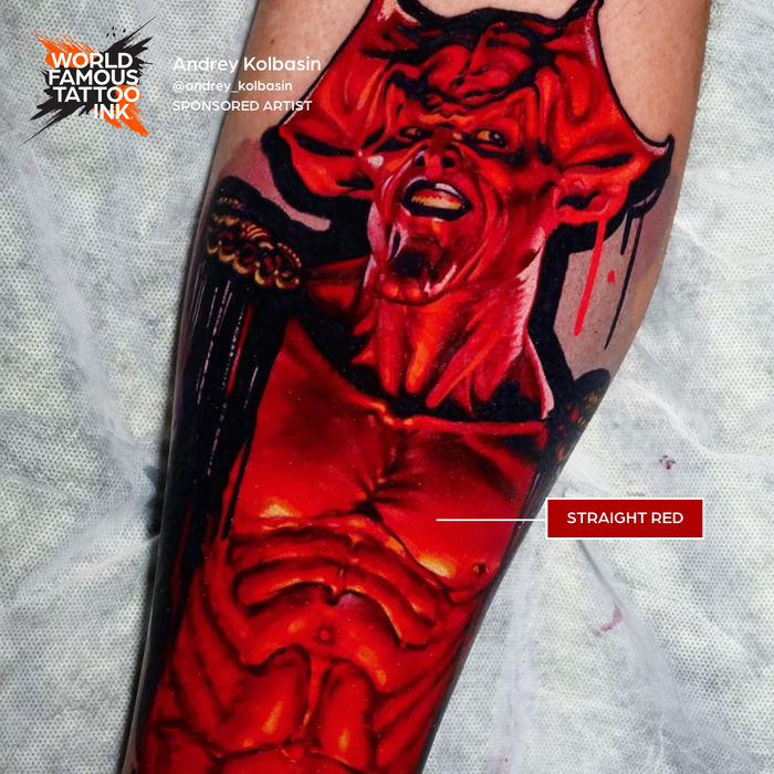 World Famous Ink Paul Rogers Red Tattoo Ink True Red Medium Opacity, Vegan, Zero Animal - SD Cosmetics Care