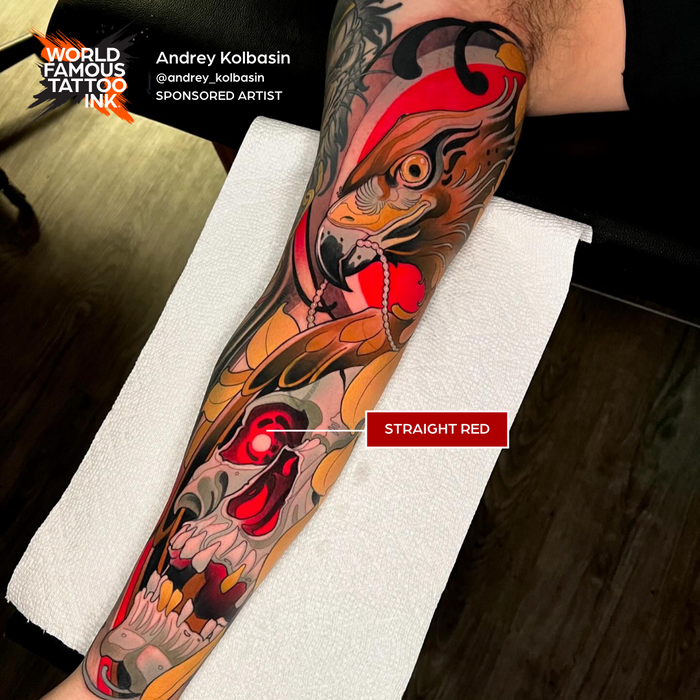 World Famous Ink Paul Rogers Red Tattoo Ink True Red Medium Opacity, Vegan, Zero Animal - SD Cosmetics Care