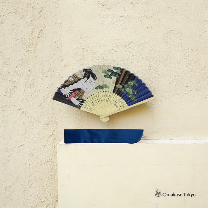 YINKE Bamboo Rib Silk Hand Fan