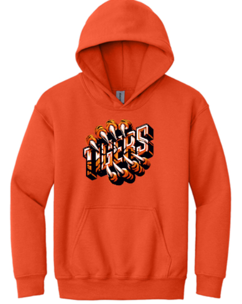 YOUTH HEAVY BLEND HOODED SWEATSHIRT WITH SCREEN-PRINTED DESIGN